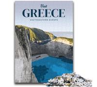 Jigsaw Puzzle 1000 Pieces for Adults Visit Greece 1000 Pieces for Teenagers,Birthday Present, Gifts, Wall Art for Ages 14+ (50x75cm)