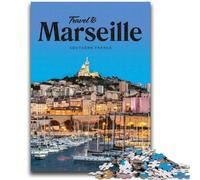 Jigsaw Puzzle 1000 Pieces for Adults Visit Marseille 1000 Pieces for Teenagers,Enhance Love between Couples for Ages 14+ (26x38cm)