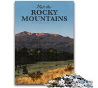 Jigsaw Puzzle 1000 Pieces for Adults Visit The Rocky Mountains 1000 Pieces for Teenagers,Enhance Love between Couples for Ages 14+ (26x38cm)