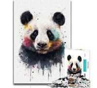 Jigsaw Puzzle 1000 Pieces for Adults Watercolor Panda Jigsaw,Stress Reliever Staycation Kill Time Parent-child Interaction 26x38cm