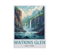 Jigsaw Puzzle 1000 Pieces for Adults，Watkins Glen New York，Teens Boys Girls Puzzles Difficult Thick Sturdy Pieces Challenging Puzzle for Party Games（75x50cm）-U36