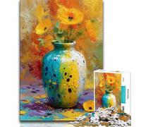 Jigsaw Puzzle 1000 Pieces for Adults Wild Flowers in A Vase 1000 Pieces for Adults,Challenging Game for The Whole for Women, Gifts for Men (size 75x50cm)