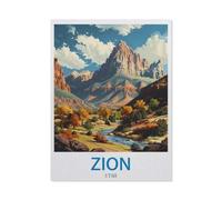 Jigsaw Puzzle 1000 Pieces for Adults，Zion Utah，Unique Suitable for Teenagers and Adults, Home Decoration-CJ405-26x38cm