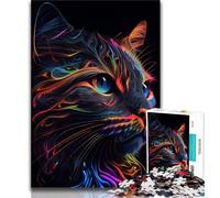 Jigsaw Puzzle 1000 Pieces for Teenagers Abstract Cat Surreal Jigsaw,Quiz Game Wall Decoration Unique Birthday And Xmas Gifts (size 75x50cm)