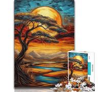 Jigsaw Puzzle 1000 Pieces for Teenagers African Tree Teenager Jigsaw,for Educational Game Challenge Toy Unique Home Decor And Gifts 26x38cm
