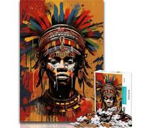Jigsaw Puzzle 1000 Pieces for Teenagers African Tribal Graffiti 1000 Pieces for Adults,Birthday Present, Gifts, Wall Art for Ages 14+ (size 38x26cm)