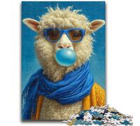 Jigsaw Puzzle 1000 Pieces for Teenagers Alpaca Blowing Bubbles Puzzles,Educational Games Home Decoration Unique Home Decor And Gifts (26x38cm)