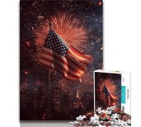 Jigsaw Puzzle 1000 Pieces for Teenagers American Flag Puzzles,Family Game Stress Reliever Difficult Challenge Suitable for Couples (size 38x26cm)