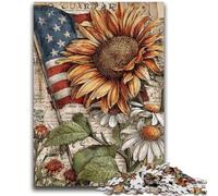 Jigsaw Puzzle 1000 Pieces for Teenagers American Sunflower Teenager Jigsaw,Stress Reliever Difficult Challenge Secret Santa Gifts (50x75cm)