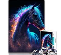 Jigsaw Puzzle 1000 Pieces for Teenagers Animal Horse Galaxy Jigsaw,Quiz Game Wall Decoration Unique Birthday And Xmas Gifts (size 75x50cm)