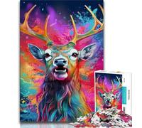 Jigsaw Puzzle 1000 Pieces for Teenagers Animal Moose Jigsaw,Quiz Game Wall Decoration Unique Birthday And Xmas Gifts (size 38x26cm)