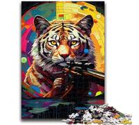 Jigsaw Puzzle 1000 Pieces for Teenagers Animal Tigers Teenager Puzzles,with Matching Poster And Trivia Sheet for Ages 14+ (50x75cm)