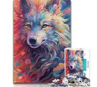 Jigsaw Puzzle 1000 Pieces for Teenagers Animal Wolf Colour Jigsaw,is Ideal As Gifts for The Whole Family Suitable for And 14 (size 38x26cm)