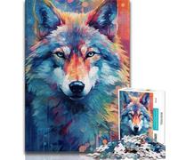 Jigsaw Puzzle 1000 Pieces for Teenagers Animal Wolf Colour Teenager Puzzles,Educational Toy Funny Family Games Unique Home Decor 75x50cm