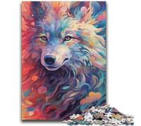 Jigsaw Puzzle 1000 Pieces for Teenagers Animal Wolf Colour Teenager Puzzles,Educational Toy Funny Family Games Unique Home Decor (50x75cm)