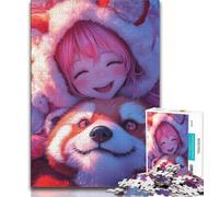 Jigsaw Puzzle 1000 Pieces for Teenagers Anime Red Panda Girl Jigsaw,Educational Stress Relief Toy Gifts for Friends And Family (size 75x50cm)