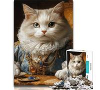 Jigsaw Puzzle 1000 Pieces for Teenagers Aristocratic Cat Teenager Puzzles,with Matching Poster And Trivia Sheet for Ages 14+ 75x50cm