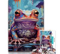 Jigsaw Puzzle 1000 Pieces for Teenagers Art Animal Frog Jigsaw,Quiz Game Wall Decoration Unique Birthday And Xmas Gifts (size 75x50cm)