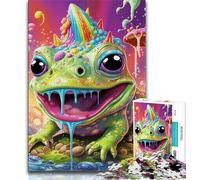 Jigsaw Puzzle 1000 Pieces for Teenagers Art Animal Frog Puzzles,Family Game Stress Reliever Difficult Challenge Suitable for Couples (size 75x50cm)