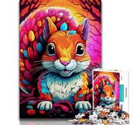 Jigsaw Puzzle 1000 Pieces for Teenagers Art Cute Squirrel Jigsaw,is Ideal As Gifts for The Whole Family Suitable for And 14 (size 38x26cm)