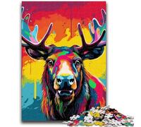 Jigsaw Puzzle 1000 Pieces for Teenagers Art Moose Teenager Puzzles,Educational Toy Funny Family Games Unique Home Decor (50x75cm)