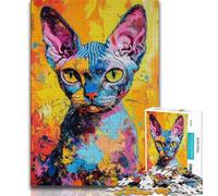 Jigsaw Puzzle 1000 Pieces for Teenagers Artistic Cat Oil Painting 1000 Piece Jigsaw,Decompressing Intellectual Educational Toy Birthday Gift (size 38x26cm)