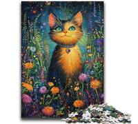 Jigsaw Puzzle 1000 Pieces for Teenagers Artistic Cat Oil Painting Teenager Jigsaw,Stress Reliever Difficult Challenge Secret Santa Gifts (50x75cm)