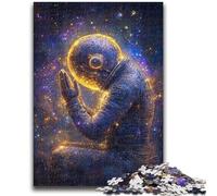 Jigsaw Puzzle 1000 Pieces for Teenagers Astronaut Sitting on The Moon Teenager Jigsaw,Stress Reliever Difficult Challenge Secret Santa Gifts (50x75cm)