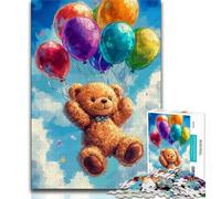 Jigsaw Puzzle 1000 Pieces for Teenagers Balloons And Teddy Bears Teenager Puzzles,with Matching Poster And Trivia Sheet for Ages 14+ 38x26cm