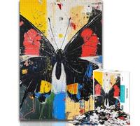 Jigsaw Puzzle 1000 Pieces for Teenagers Basquiat Style Butterfly Jigsaw,Educational Stress Relief Toy Gifts for Friends And Family (size 38x26cm)