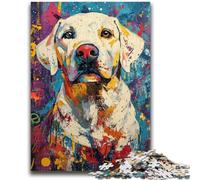 Jigsaw Puzzle 1000 Pieces for Teenagers Basquiat-style Labrador Teenager Jigsaw,Stress Reliever Difficult Challenge Secret Santa Gifts (50x75cm)