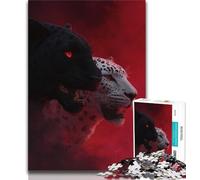 Jigsaw Puzzle 1000 Pieces for Teenagers Black And White Leopard 1000 Piece Puzzle,Interesting Stress Reduction Parent-child Interaction 38x26cm