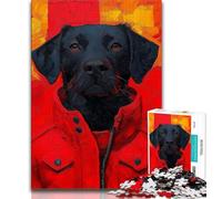 Jigsaw Puzzle 1000 Pieces for Teenagers Black Labrador 1000 Pieces for Adults,Birthday Present, Gifts, Wall Art for Ages 14+ (size 75x50cm)