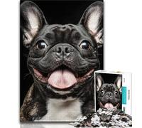 Jigsaw Puzzle 1000 Pieces for Teenagers Black Pug Puzzles for Adults,is Ideal As Gifts for The Whole Family Suitable for And 14 (size 75x50cm)