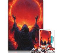 Jigsaw Puzzle 1000 Pieces for Teenagers Blood Moon Ninja Puzzles for Teenagers,Family Game Stress Reliever Difficult Challenge Suitable for Couples 38x26cm