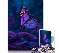 Jigsaw Puzzle 1000 Pieces for Teenagers Blue Purple Butterfly 1000 Pieces for Adults,Stress Reliever Difficult Challenge Secret Santa Gifts (size 38x26cm)