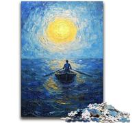 Jigsaw Puzzle 1000 Pieces for Teenagers Boat Under The Night Sky Teenager Jigsaw,Stress Reliever Difficult Challenge Secret Santa Gifts (50x75cm)