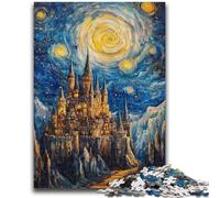 Jigsaw Puzzle 1000 Pieces for Teenagers Castle Under The Stars Teenager Jigsaw,Stress Reliever Difficult Challenge Secret Santa Gifts (26x38cm)