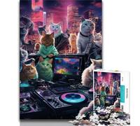 Jigsaw Puzzle 1000 Pieces for Teenagers Cats Party Jigsaw,Educational Stress Relief Toy Gifts for Friends And Family (size 38x26cm)