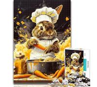 Jigsaw Puzzle 1000 Pieces for Teenagers Chef Rabbit 1000 Pieces for Teenagers,Stress Reliever Difficult Challenge Home Decoration Toys 50x75cm