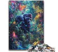 Jigsaw Puzzle 1000 Pieces for Teenagers Chimpanzee 1000 Pieces for Teenagers,Stress Reliever Difficult Challenge Home Decoration Toys (38x26cm)
