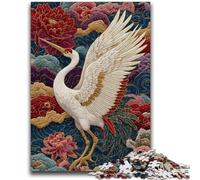 Jigsaw Puzzle 1000 Pieces for Teenagers Chinese Style Red-crowned Crane Teenager Jigsaw,Interesting Stress Reduction Parent-child Interaction (75x50cm)