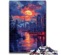 Jigsaw Puzzle 1000 Pieces for Teenagers City at Sunset Teenager Jigsaw,for Educational Game Challenge Toy Unique Home Decor And Gifts (50x75cm)