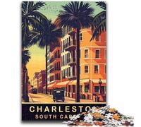 Jigsaw Puzzle 1000 Pieces for Teenagers City Streets of Charleston Puzzles for Teenagers,Family Game Stress Reliever Difficult Challenge Suitable for Couples (50x75cm)