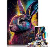 Jigsaw Puzzle 1000 Pieces for Teenagers Colorful Cute Rabbit Puzzles,Family Game Stress Reliever Difficult Challenge Suitable for Couples (size 75x50cm)