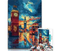Jigsaw Puzzle 1000 Pieces for Teenagers Colorful London Big Ben Teenager Jigsaw,for Educational Game Challenge Toy Unique Home Decor And Gifts 26x38cm