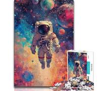 Jigsaw Puzzle 1000 Pieces for Teenagers Colourful Astronauts in Space Adult Jigsaw,Stress Reliever Difficult Challenge Secret Santa Gifts (size 75x50cm)