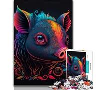 Jigsaw Puzzle 1000 Pieces for Teenagers Cosmic Pig Puzzles for Teenagers,Family Game Stress Reliever Difficult Challenge Suitable for Couples 38x26cm
