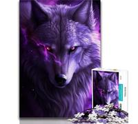 Jigsaw Puzzle 1000 Pieces for Teenagers Cosmic Wolf Puzzles for Teenagers,Family Game Stress Reliever Difficult Challenge Suitable for Couples 38x26cm