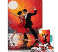 Jigsaw Puzzle 1000 Pieces for Teenagers Couple Dancing Oil Painting Jigsaw,Quiz Game Wall Decoration Unique Birthday And Xmas Gifts (size 75x50cm)